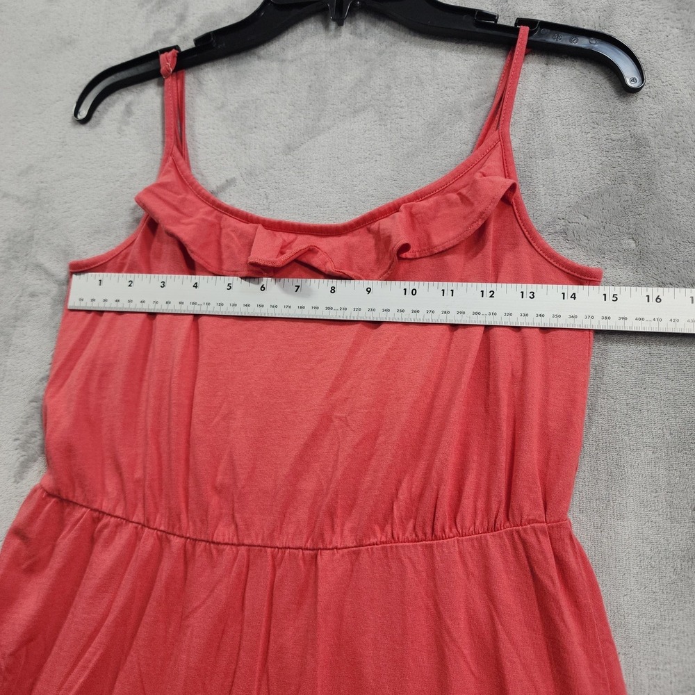 LOFT Dress Womens SP PETITE Pink Coral Ruffled Scoop Neck Sundress Preppy Casual - Picture 7 of 10
